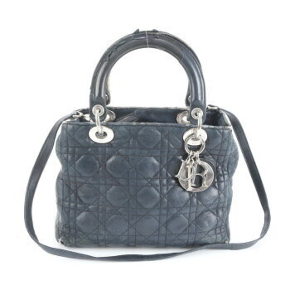 Christian Dior Cannage Lady Leather Shoulder Bag Crossbody Handbag